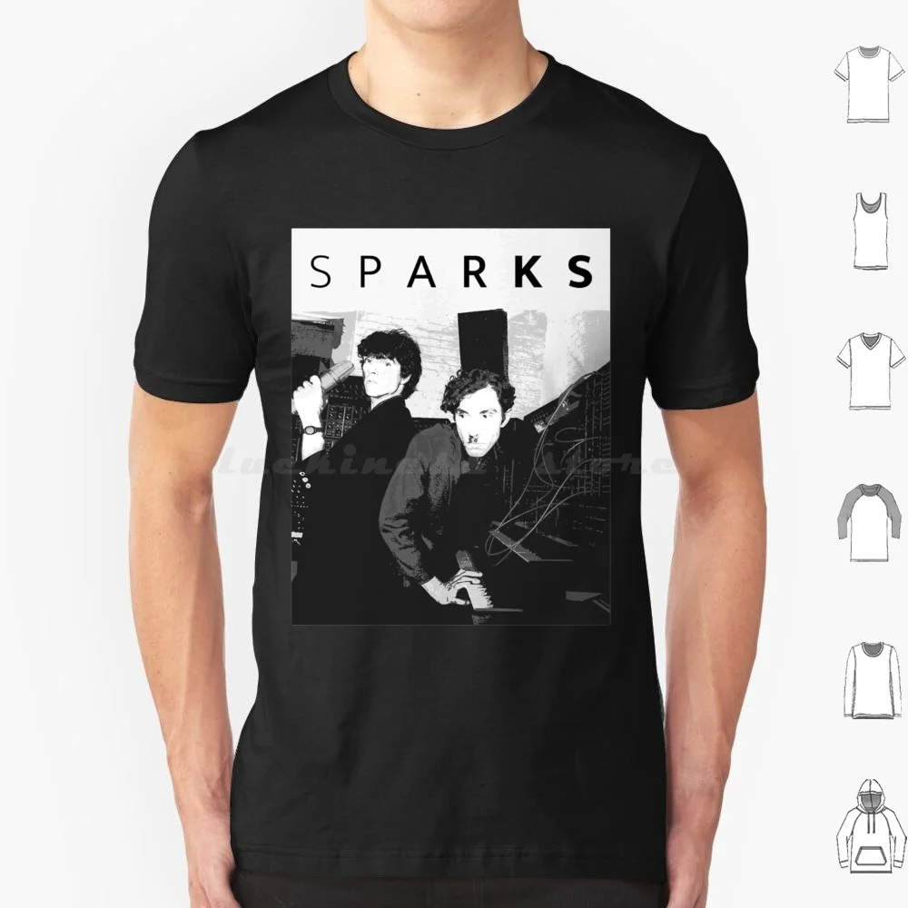 Sparks Band , Sparks Brothers , Ron Mael T Shirt Big Size 100% Cotton Sparks Band Sparks Band Russell Mael Ron Mael Music 70S