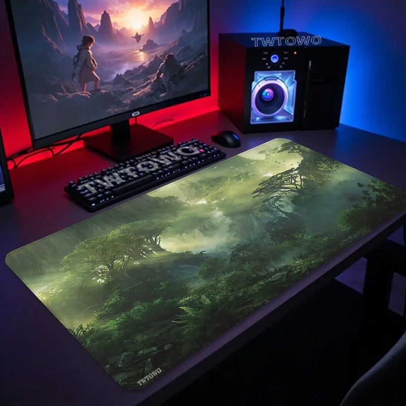 Mouse Pad Forest Green Gaming printon demand HD Home Computer Mousepad XXL Mouse Mat Non-Slip Natural Rubber Computer Mice Pad