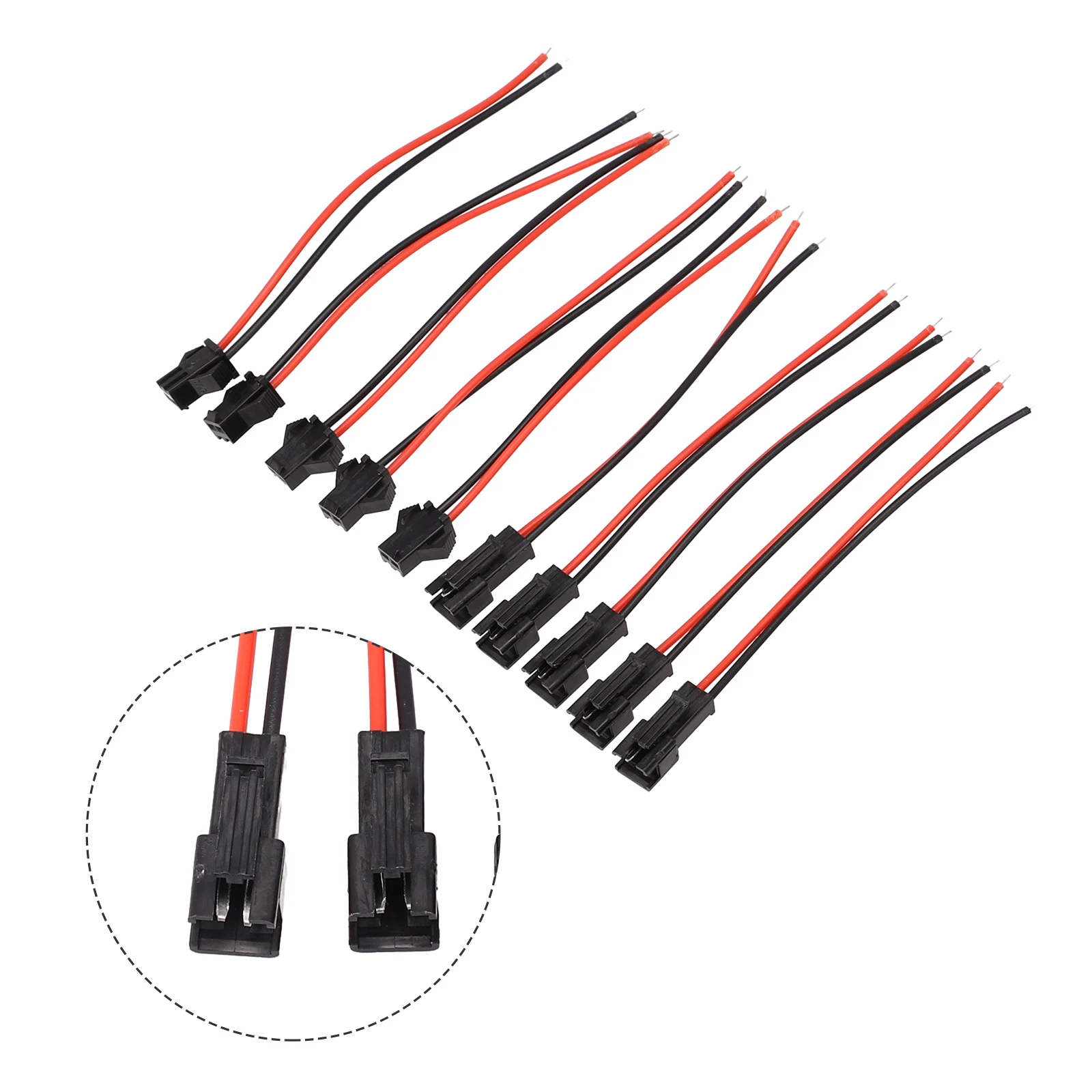SM 2-Pin Terminal Connection Line Set Includes 5 Male and 5 Female Connectors for Reliable Non-Soldering LED Lighting Wiring