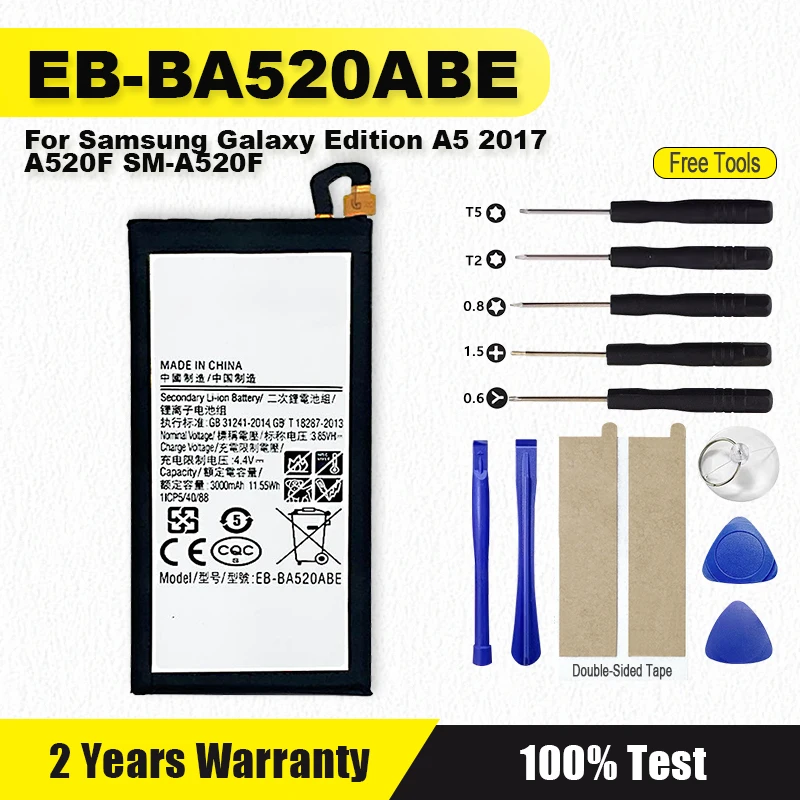

XDOU 3000mAh EB-BA520ABE New Battery For Samsung Galaxy Edition A5 2017 A520F SM-A520F + Tool