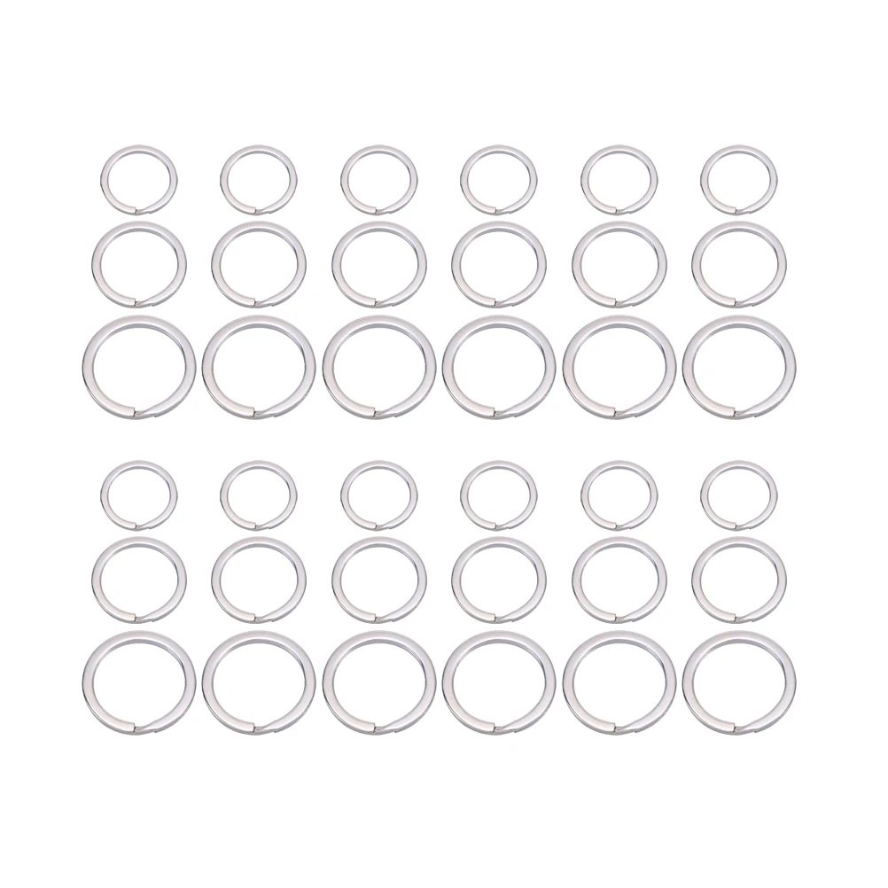 

150 PCS Key Chain Silver Keychain Split Ring Round Making Connector Nickel Plated