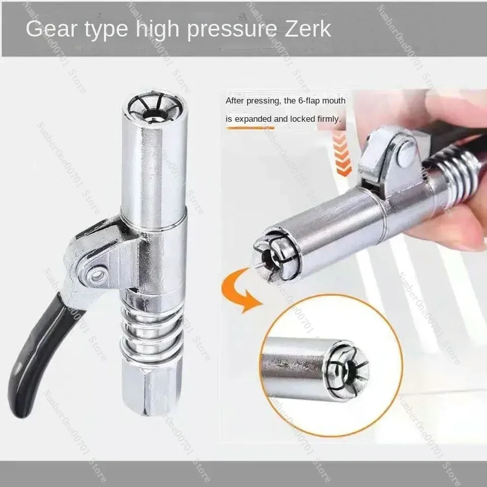 Grease Coupler Heavy-Duty Quick Release Grease Gun Coupler NPTI/8 10000 PSI Two Press Easy To Push Accessories