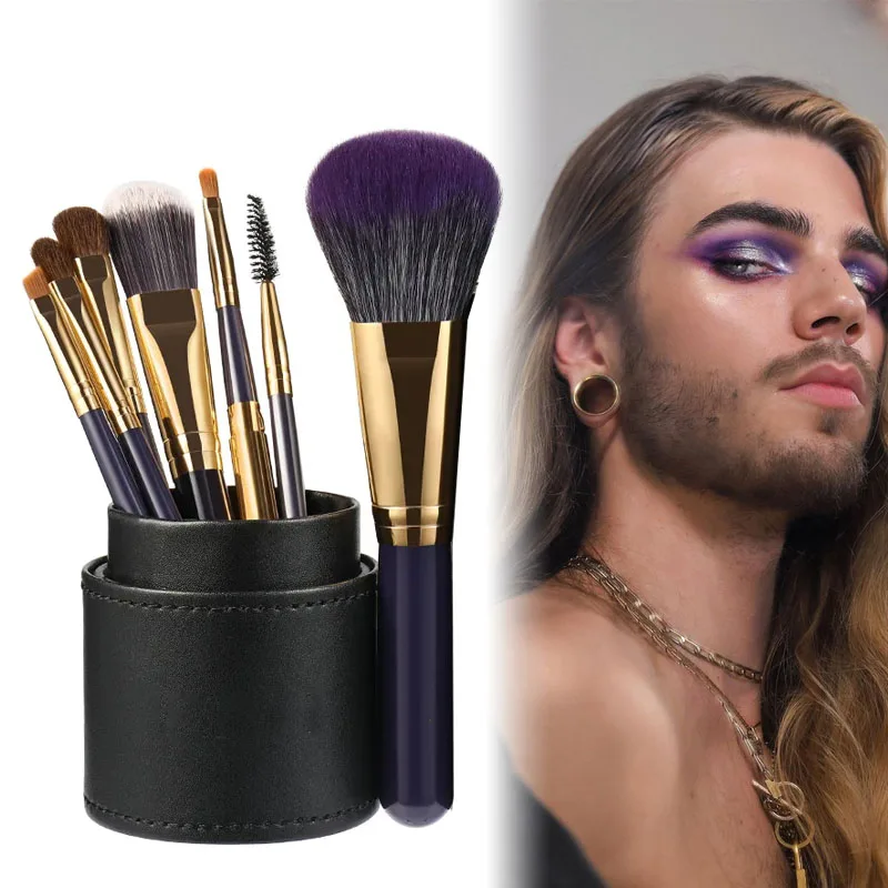 

7Pcs Makeup Brush Blush Powder Brush Eye Shadow Man Beginner Beauty Set Tools Eyebrow Brush Lip Brush Foundation Make-up Brush