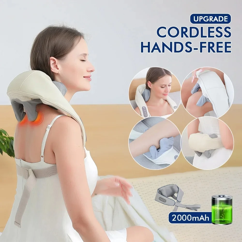 

Shiatsu Neck And Shoulder Massager Shawl Kneading Spine Back Muscle Relax Home Use Trapezius Neck and Shoulder Massage
