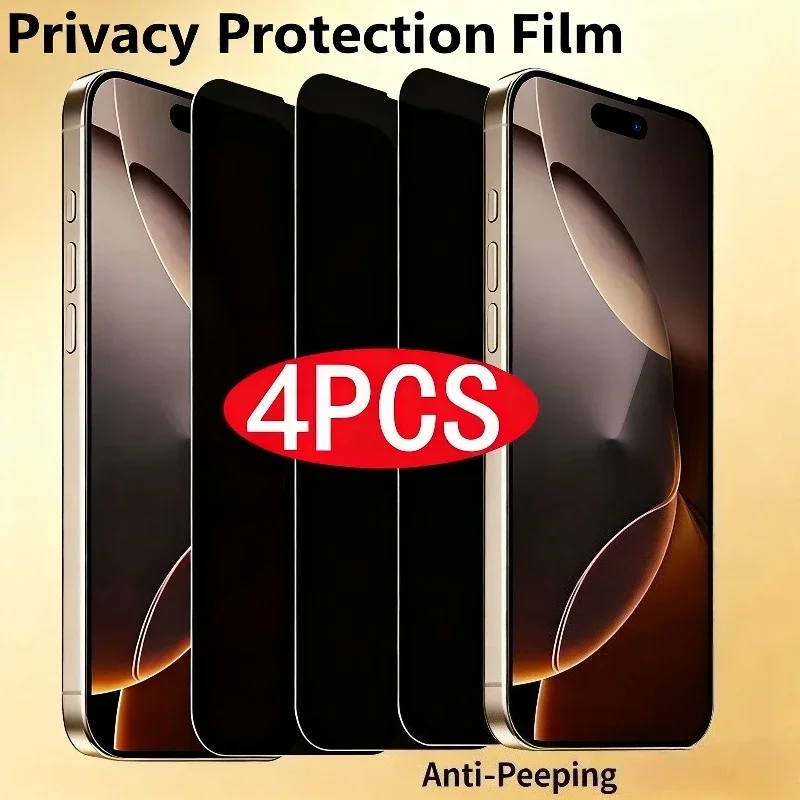 

4Pack Privacy Screen Protector Anti-Spy for iPhone 17 16 15 14 13 12 11 Pro Max 16 15 14 Plus 16e Air Privacy Protection Glass