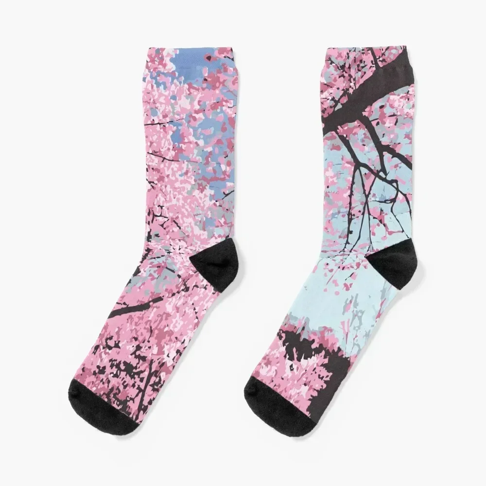 

Cherry Blossoms Socks christmass gift Lots FASHION with print Men Socks Luxury Brand Women's