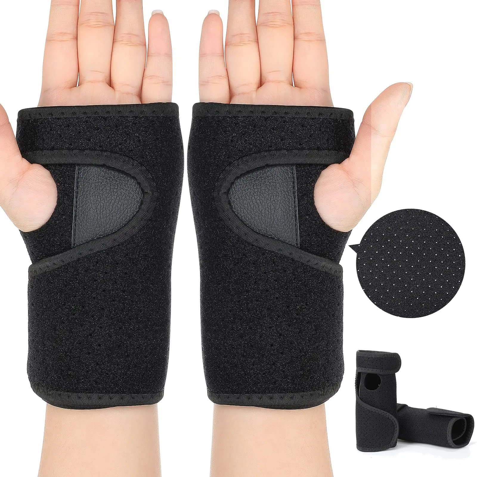 1 Pair Carpal Tunnel Wrist Brace for Night Wrist Sleep Supports Splints Stabilizer and Hand Brace Cushioned to Help Pain Relief