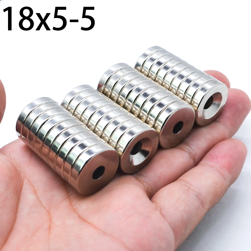 1/5/10/20/50/300Pcs 18x5-5 mm NdFeB Neodymium Magnet Super Powerful Small Round Permanent Disc Magnetic imanes 18x5 mm Hole 5 mm