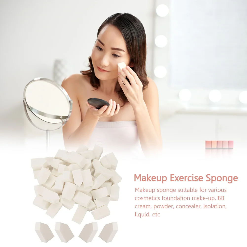 50 pz Spugna per trucco Wet And Dry A Duplice uso Lattice Fard Applicatore Forma Pentagono Lavabile Portatile Lady Regali Accessori per il trucco