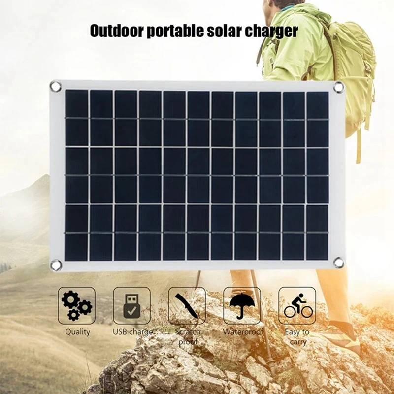 Solar Panel Kit 20W 18VDC Polysilicon Dual USB Semi-Flexible Solar Panel For Mobile Phone Car Battery Solar Charger