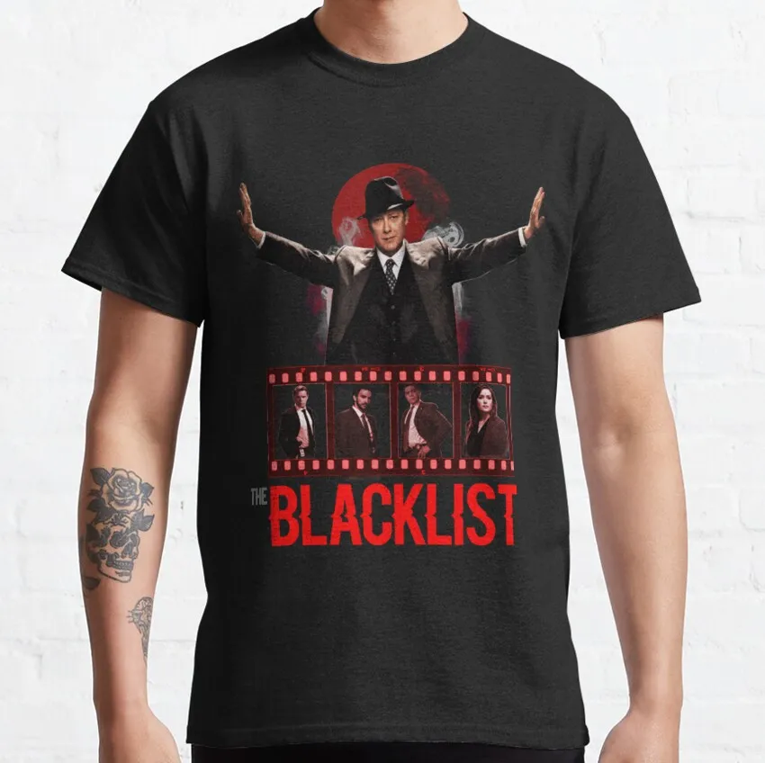 Men's T-Shirt The Blacklist Drawn tv series Aymond Reddington Creative Pure Cotton Tees Short Sleeve Shirt O Neck Clothes Summer