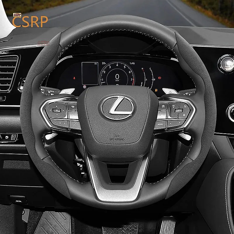 Suitable for Lexus Anti-Slip Buckle Segmented Suede Steering Wheel Cover Suitable for Is250 Ct200H Is350 Es300H Rc Is300H Rx