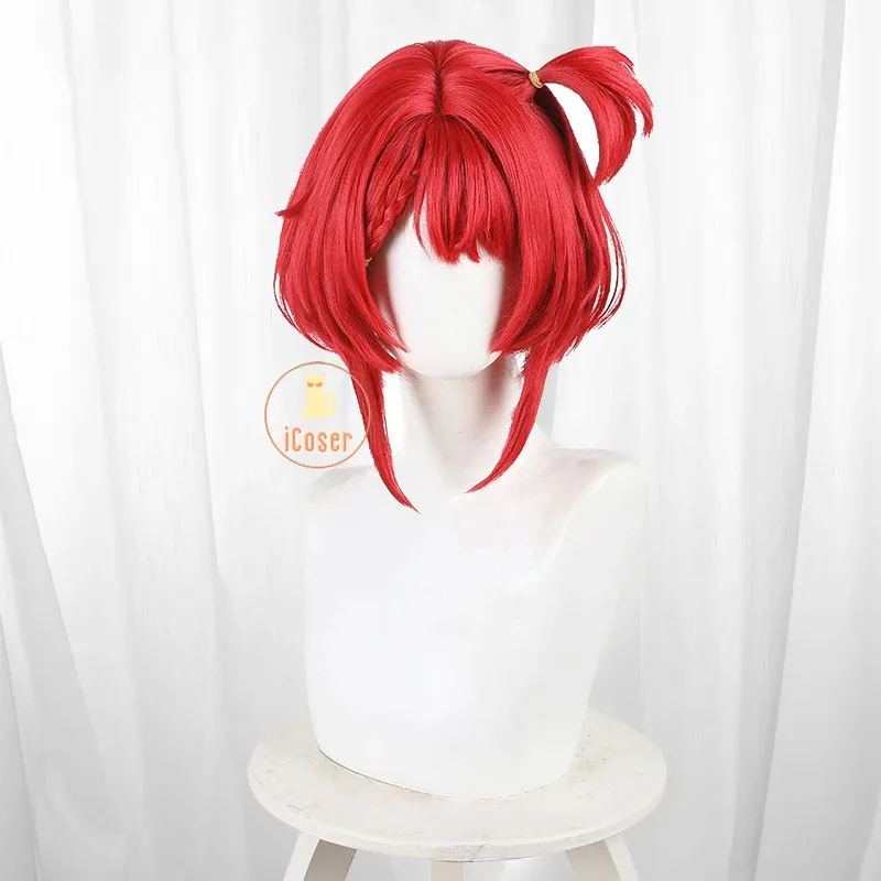 

asdh8@Honkai Star Rail Tribbie Cosplay Wig Red Short Hair Braids Game Props Halloween Party for Women Girls Carnival Gifts Acces