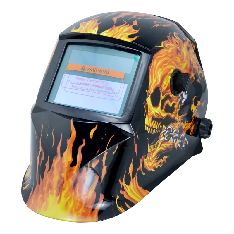 TRQ Auto Darkening Solar Pancake Welding Helmets en379 with Adjustable Shange Range 9-13