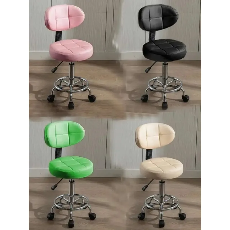 Nordic Backrest Hairdressing Stool Furniture Barber Shop Stools Tattoo Chair Rotatable Beauty Pulley Work Chairs