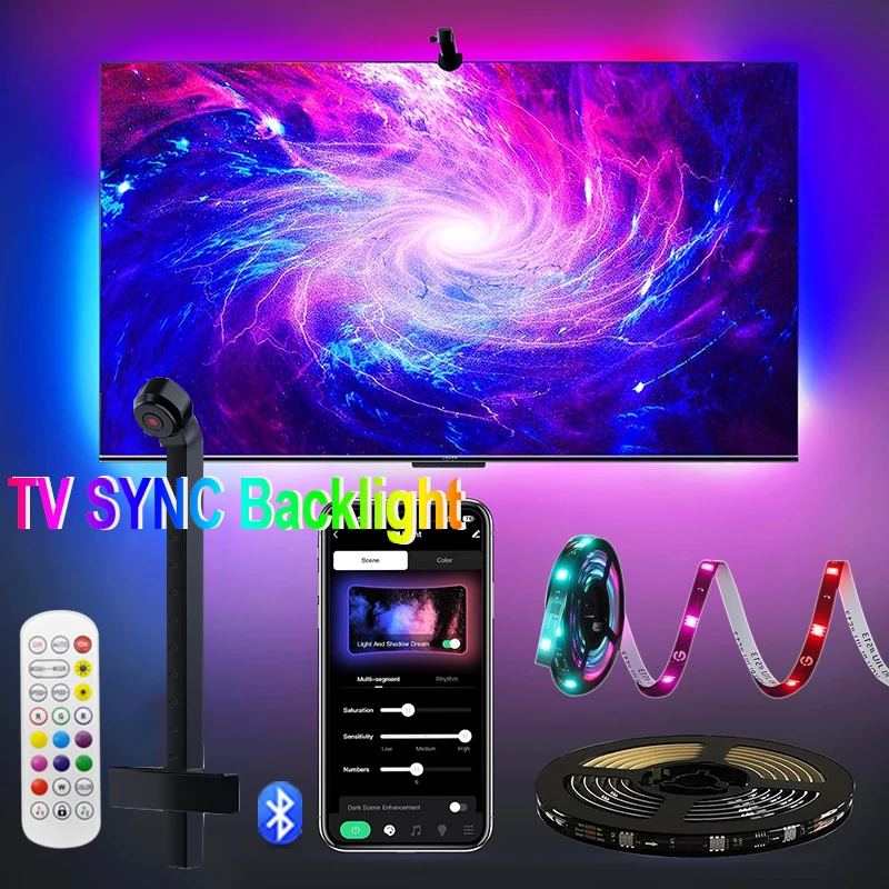 RGB PC/TV Atmosphere Light Strip Bluetooth APP Remote Control Music Sync TV LED Backlight USB Lamp Tape Room Decor Game Lights