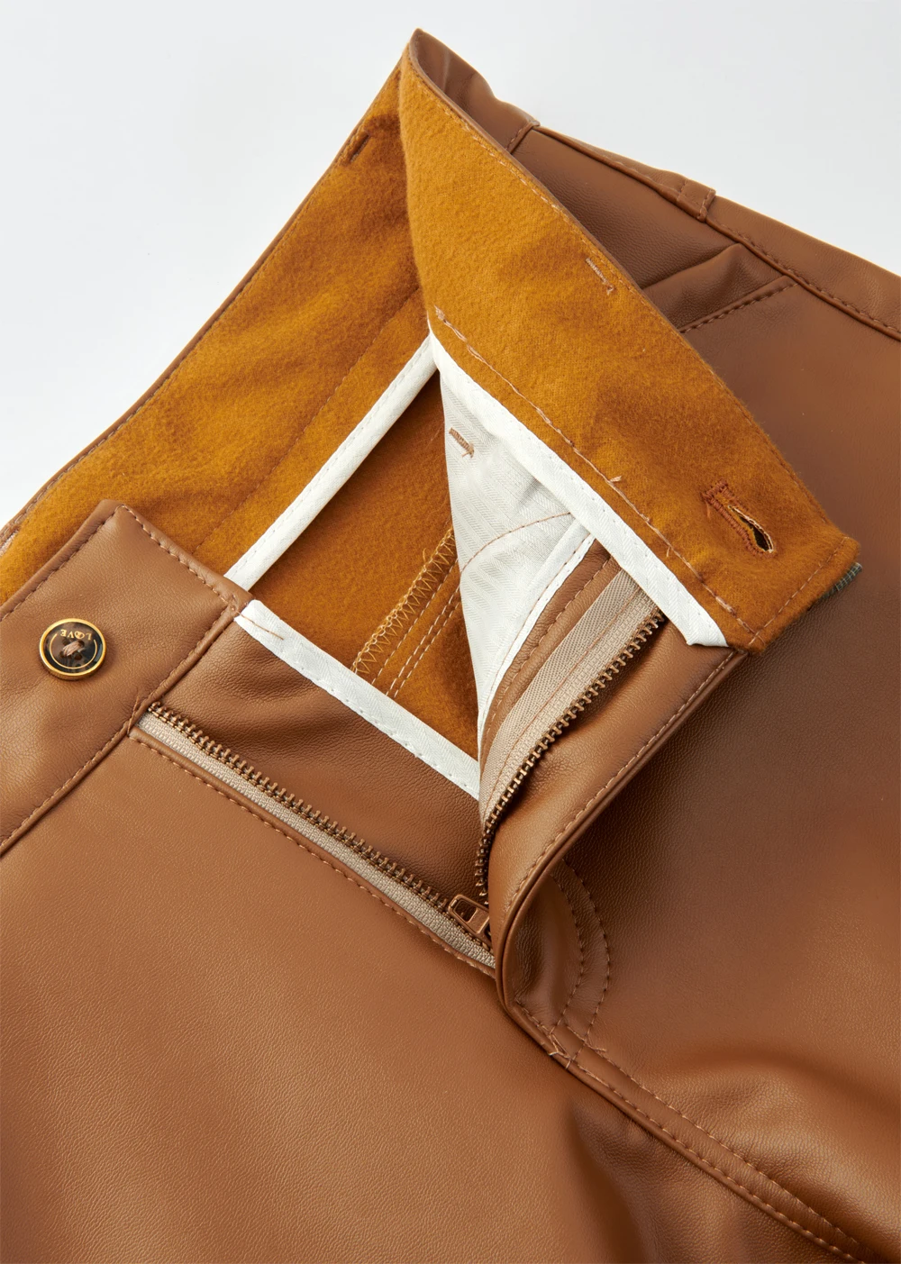 Herren-Lederhose, schmale Passform, elastisch, modisch, PU-Lederhose, Motorrad- und Bikerhose, wasserdicht – Detail 5
