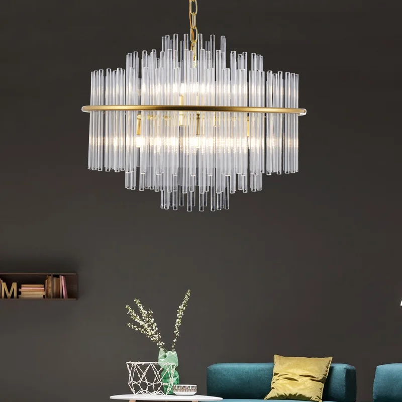 

Contemporary Luxury Crystal Chandelier, Large Modern Steel Chandelier, Gold Finish, Hotel Decorative Lighting