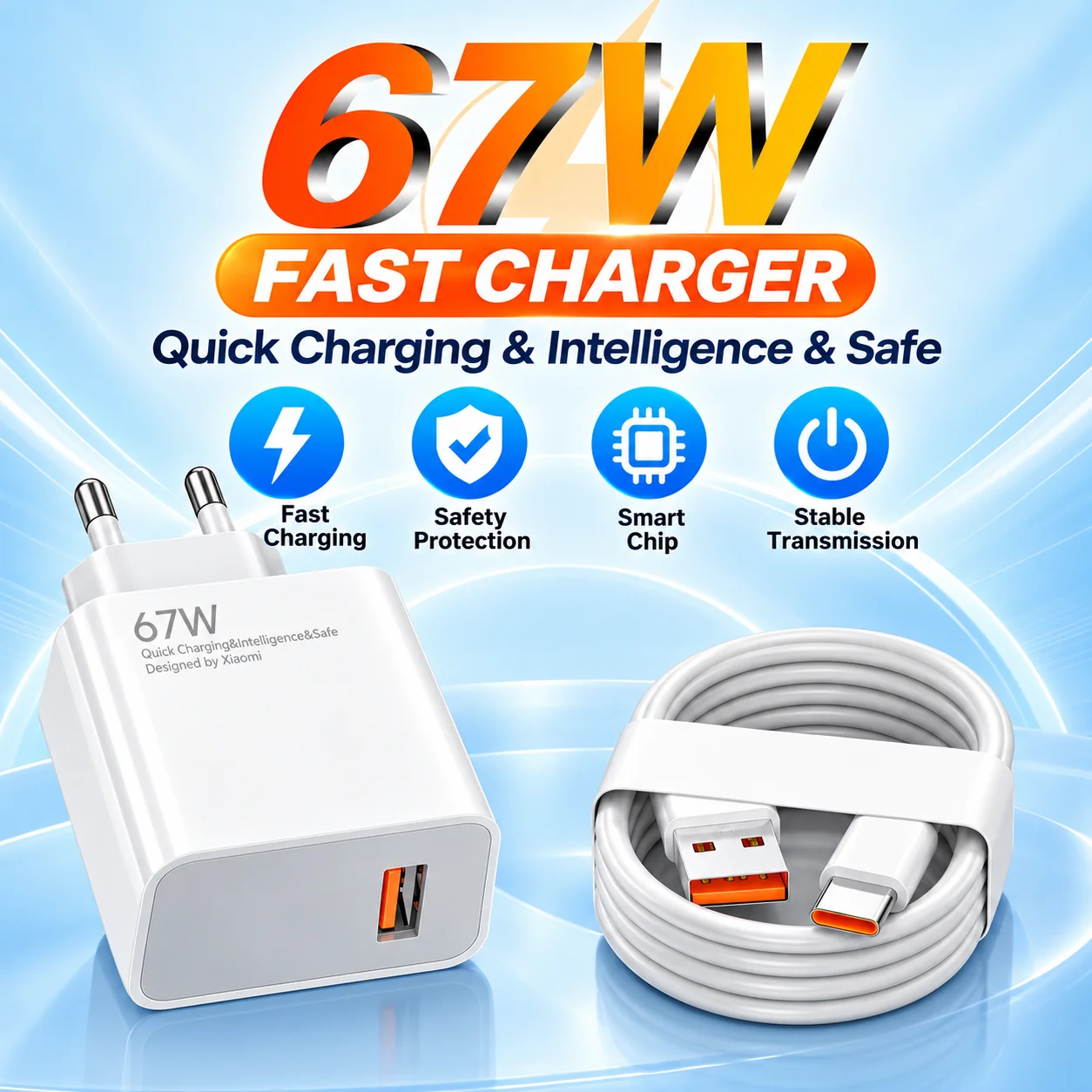 67W 6A Type C Fast Charging Cable Quick Charging Cord for Xiaomi 13T 12 Lite 11 10 Redmi Note 13 Pro 12T 11T POCO F5 F4 X6 X5 X4