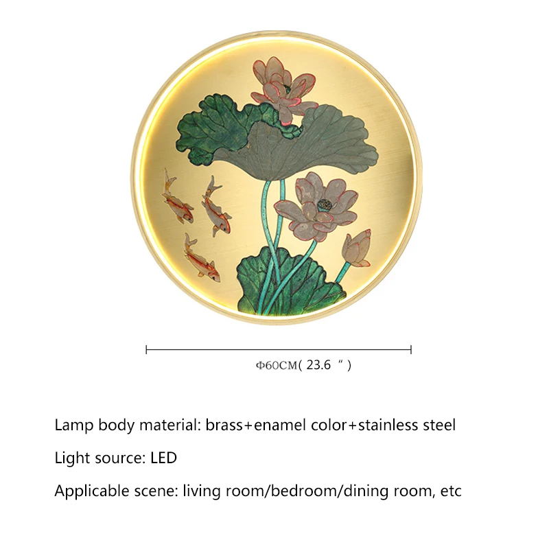 AFRA Brass Gold Wall Picture Lamps LED 3 Colors Modern Creative Flower Pattern Sconce Light for Living Room Bedroom Decor