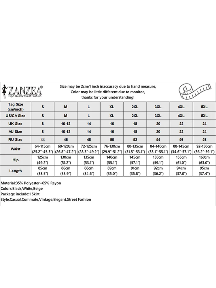 ZANZEA Women Solid Swing Skirts Fashion High Elastc Waist Faldas Holiday 2024 Summer Long Jupes Korean Pleating A-line Skirts