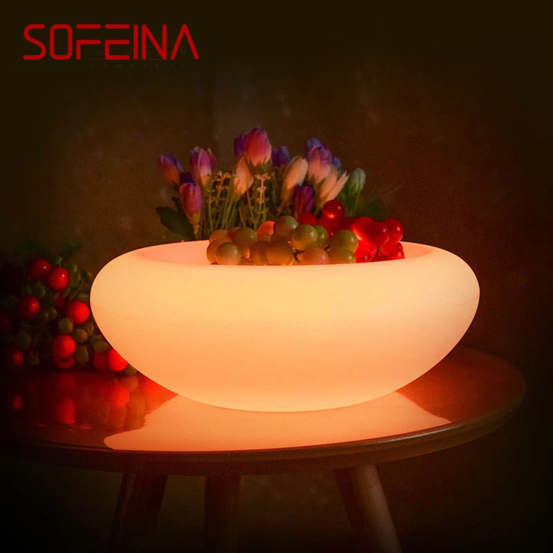 

SOFEINA LED KTV Fruit Plate Fashion Table Lamp Colorful Restaurant Hotel UBS Rechargeable Remote control 16 colors