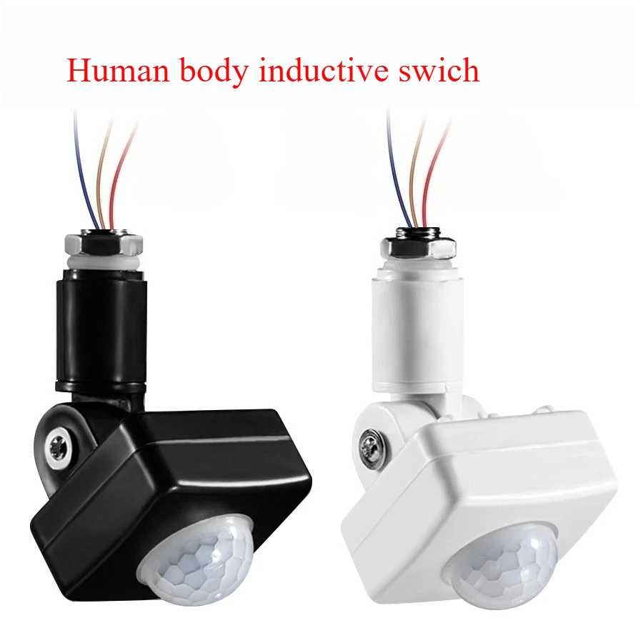 

110 В-220 В PIR датчик движения Регулируемый выключатель света Светодиодный датчик движения Умный переключатель Детектор Инфракрасный автоматический выключатель света ВКЛ.