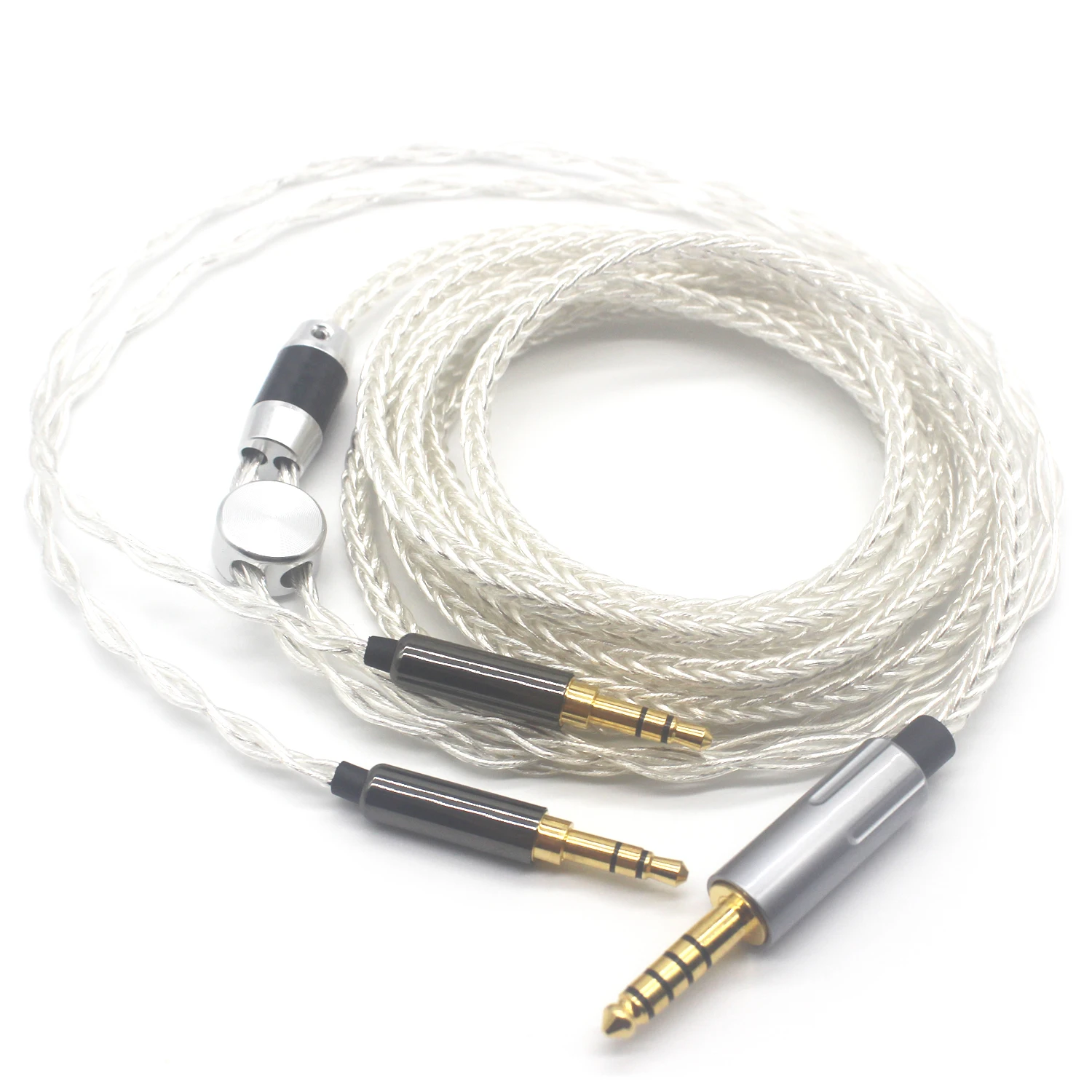 Сбалансированный посеребренный Плетеный сменный кабель Youkamoo 4,4 мм для наушников Onkyo A800 Philips Fidelio X3
