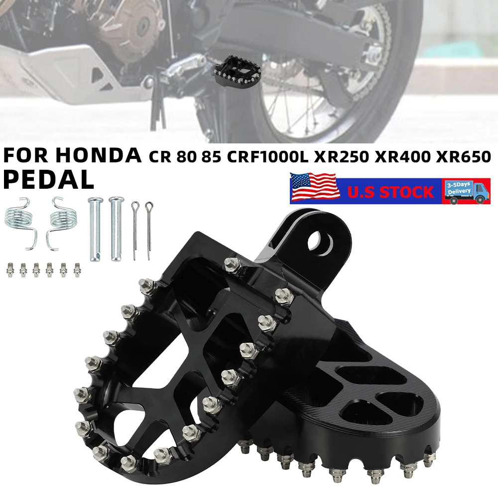 Footrest Footpegs Foot Pedal For Honda CR 80 85 CRF1000L CRF 1000 L DTC 2016 2017 XR250 XR400 XR650 KLX KLR 2020 CNC Aluminium