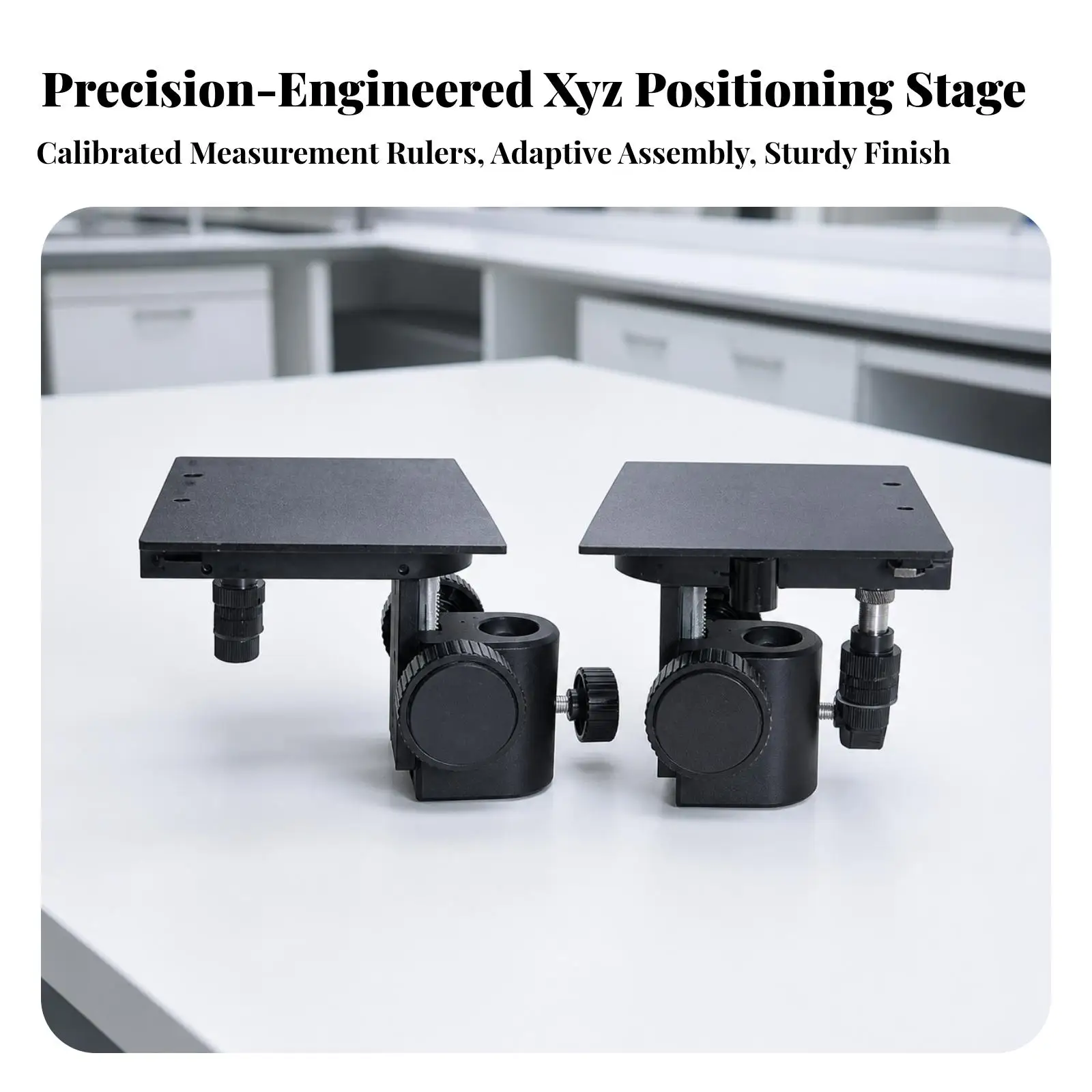 Lab Microscope Moving Stage Fine Adjustment Positioning Table Compatible with Standard Microscopes for Education and Research