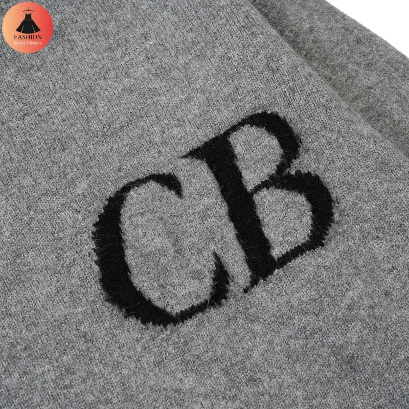 Simple 24SSCole Buxton Logo Letters Loose Jacquard Crew Neck Sweater High Quality 1:1 Mens Womens Wool Sweater Pullover