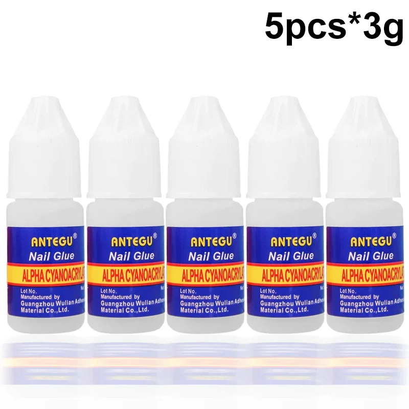 Cola para unhas 3g, garrafa macia profissional de longa duração, cola super forte para unhas, 1/5/10/20/30 peças, ferramentas para arte em unhas, strass