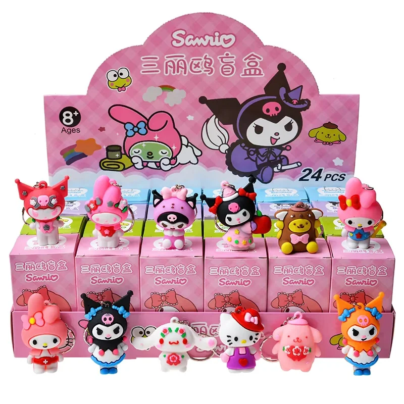 

Anime Sanrio Hello Kitty Black Girl Keychain Pendant Characte Keychain Blind Box Toy Children's Birthday Gift