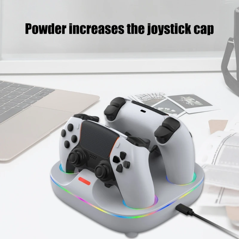 Double Controller Dock Charging Holder Stand with LED Display and Quick Charging Feature for P5 Controller