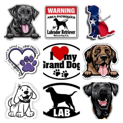 Cute Smiling Black Lab Car Stickers Labrador Retriever Dog Breed Cartoon Decal Accessories Waterproof Reflective Lover Stickers