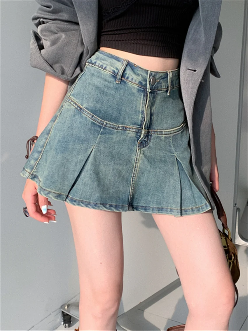 

Alien Kitty High Waist Slim Mini Skirts Women Sexy Night Club Chic Summer 2023 New OL Bodycon Denim Daily Party Office Lady