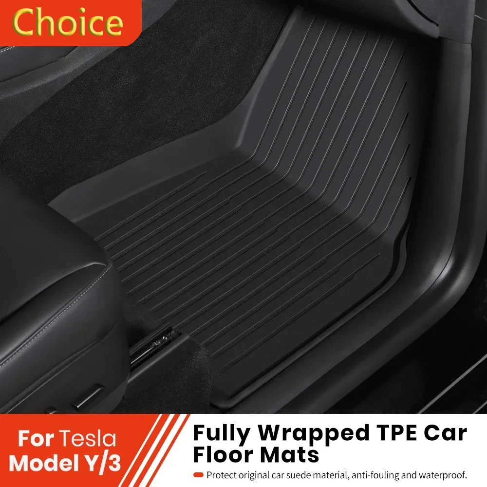 

For Tesla Floor Mat Model Y 2021-2024 Model 3 Highland Car Trunk Mat Luggage Mat TPE waterproof Anti-Slip Set Floor Liner Mat