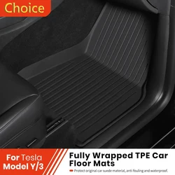 For Tesla Floor Mat Model Y 2021-2024 Model 3 Highland Car Trunk Mat Luggage Mat TPE waterproof Anti-Slip Set Floor Liner Mat