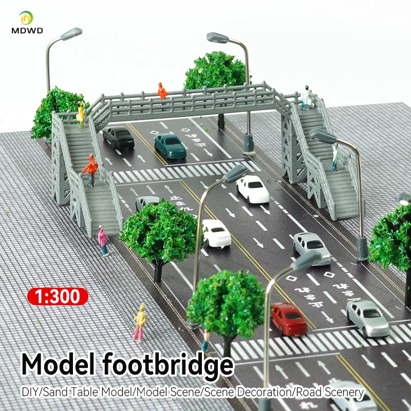 1:300 Treno fai da te Ponte a pedale Modello di simulazione Ponte pedonale Fai da te per modello di treno Stazione ferroviaria Passerella Modello Ponte