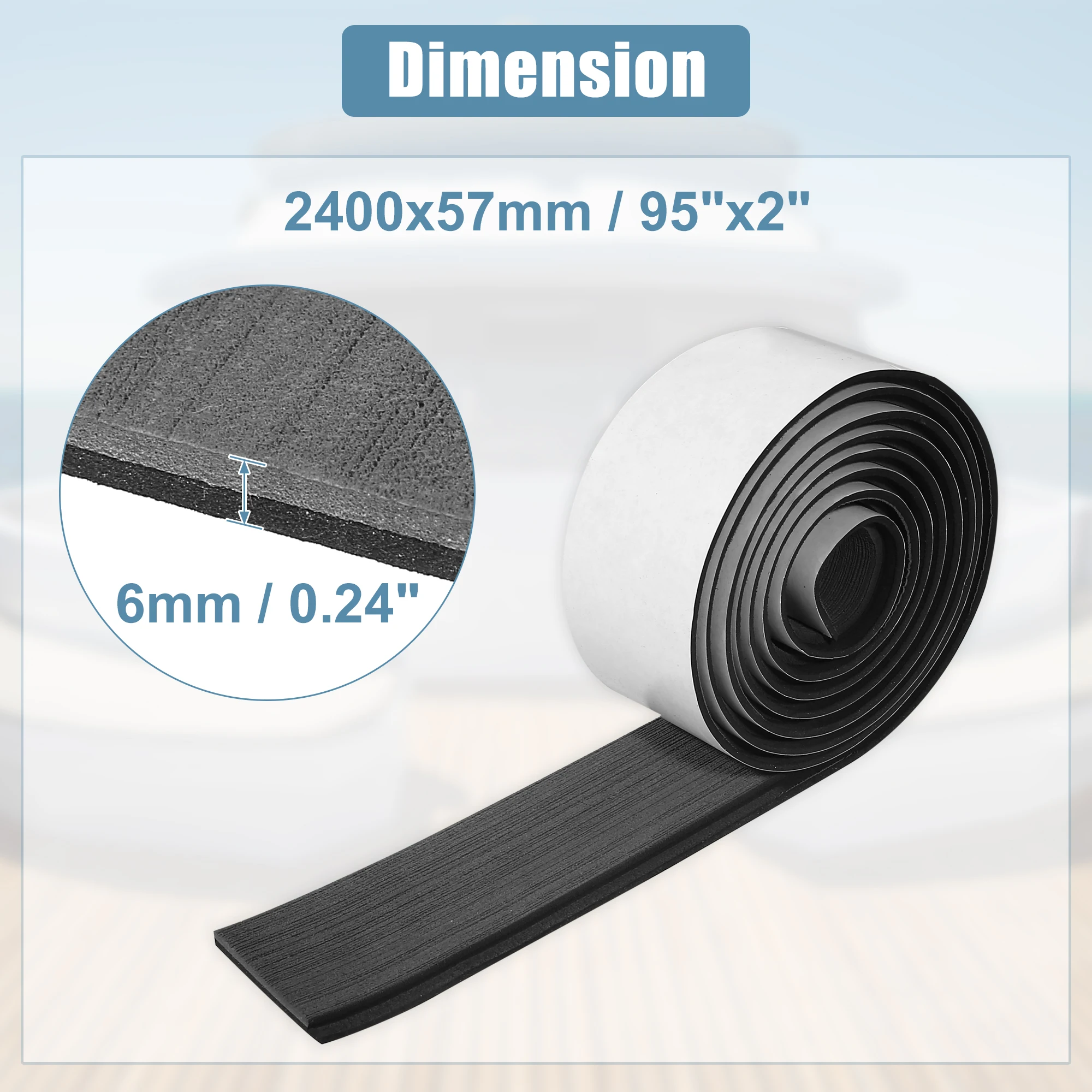 NONE X autohaux eva faux teak decking blatt matte rutsch fest selbst klebend für boot yacht marine rv boden teppich 2400x57mm x mm 8