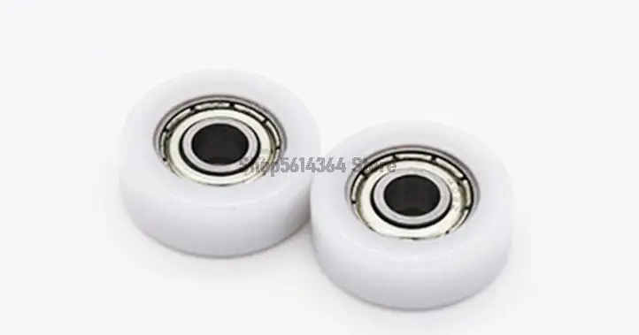 

5pcs U Groove 604 606 608 625 626 686 696 Ball Bearing Nylon Plastic Embedded Guide Roller Pulley 4/5/6/8x15/17/29/30x6/7/8/10mm