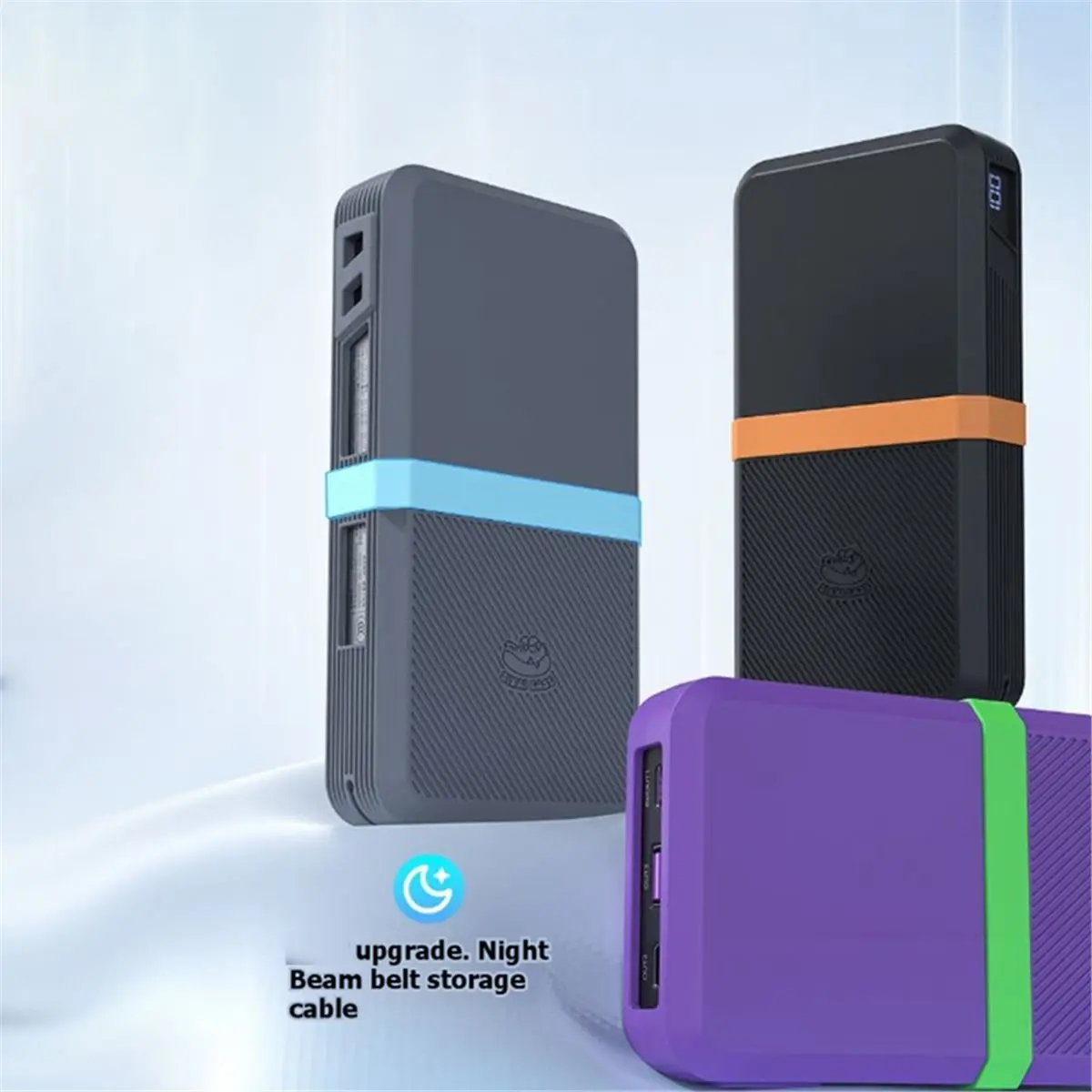 SCLS  for 145W 25000mAh PowerBank Anti-Slip Shockproof Protective Cover Full Port Access Button Protection Black,