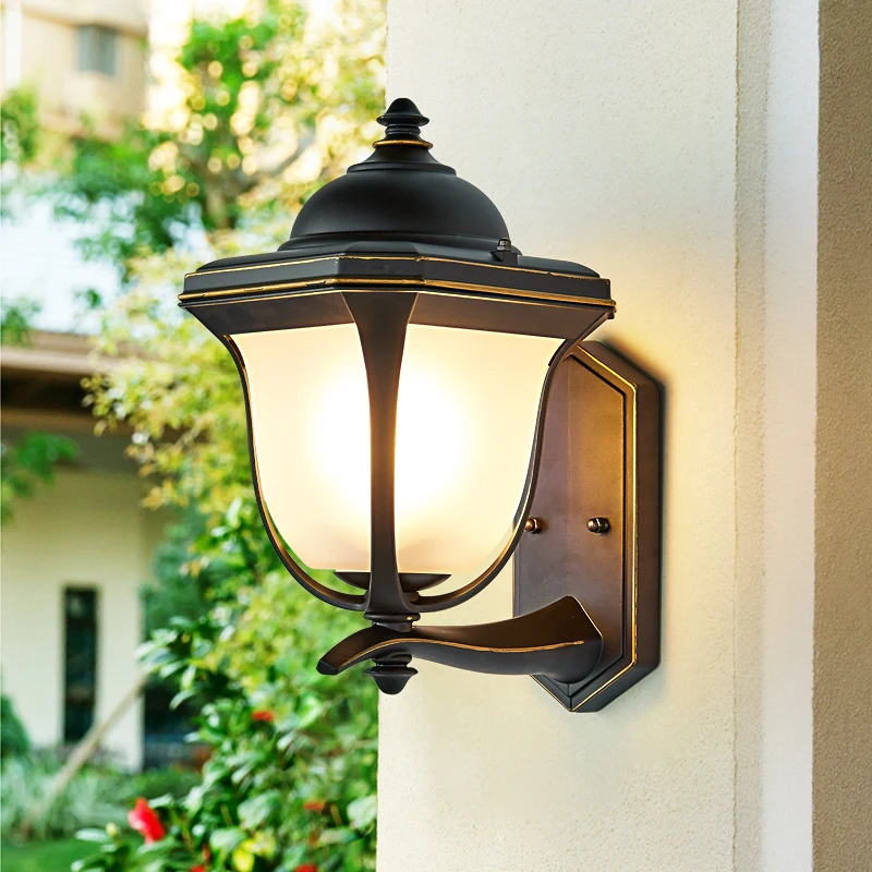 Modern simple outdoor wall lamp, waterproof garden lamp, super bright outdoor balcony, exterior wall lamp on both sides of the d