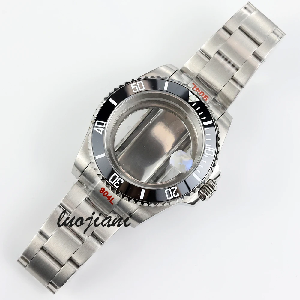 High Quality 40mm NH35 Case and Oyster Bracelet Sapphire Glass for NH34 NH35 NH36 movement 28.5mm dial Submariner Gmt Watch Case