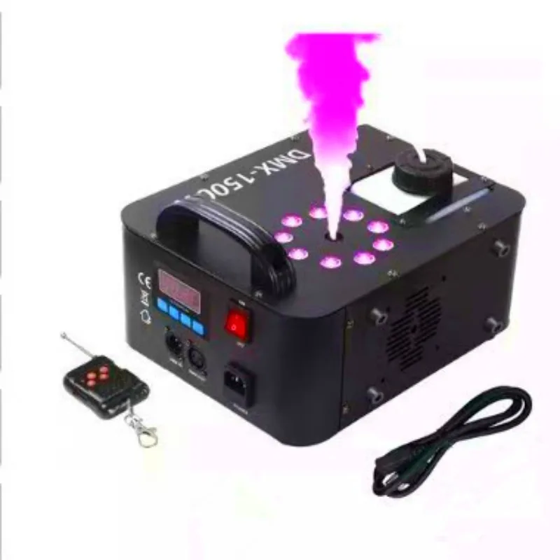 LED Air Column Smoke Machine, Vertical Jet Smoke Equipment for Bar Nightclub Wedding Stage Performance, Mini Smoke ColumnMachine