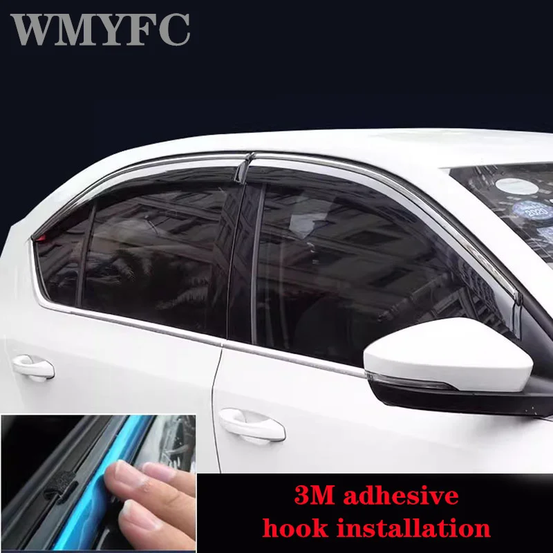 

Car Windows Visor for Skoda Rapid NH2 Sedan 2012~2022 2013 Vent Door Awnings Sun Rain Eyebrow Smoke Sticker Deflector Accessorie