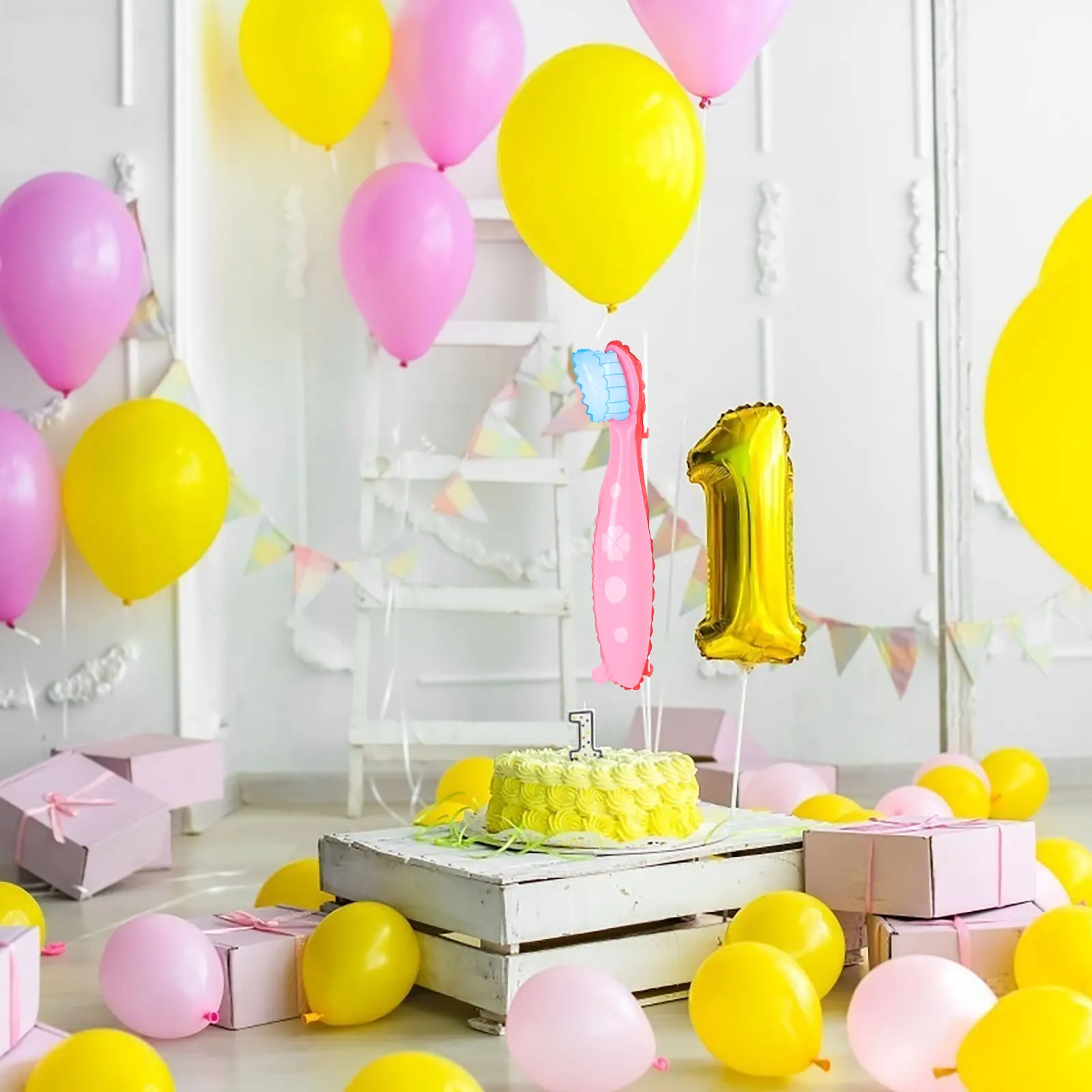 Grands ballons en forme de brosse à dents, 4 pièces, pour décorations de fête d'anniversaire, accessoires éducatifs engageants, ensemble de ballons géants