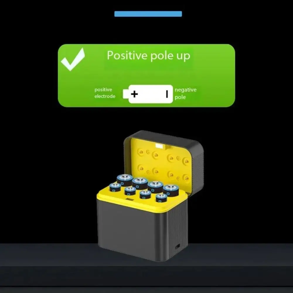 1.5V AA/AAA Lithium Battery Charger Intelligent Flip-top 1200 Times Recycle Battery Charging Case Fast Charging Type-C Port