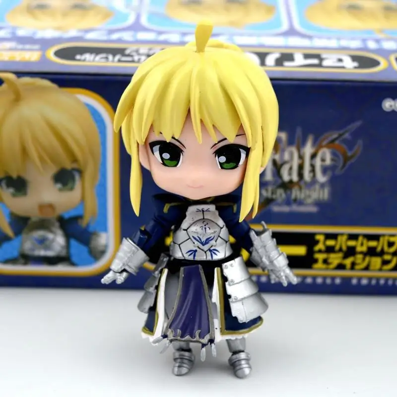 

Fate/Stay Night Q version Nendoroid 121#saber armor Blue Saber movable face-changing figure model boxed ornaments