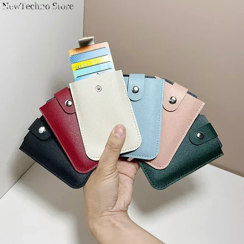 

Fashion PU Leather Card Holder Thin Bank Credit Card Case Wallet Men Bank Card Holder Cash Change Pack Business ID Pocket